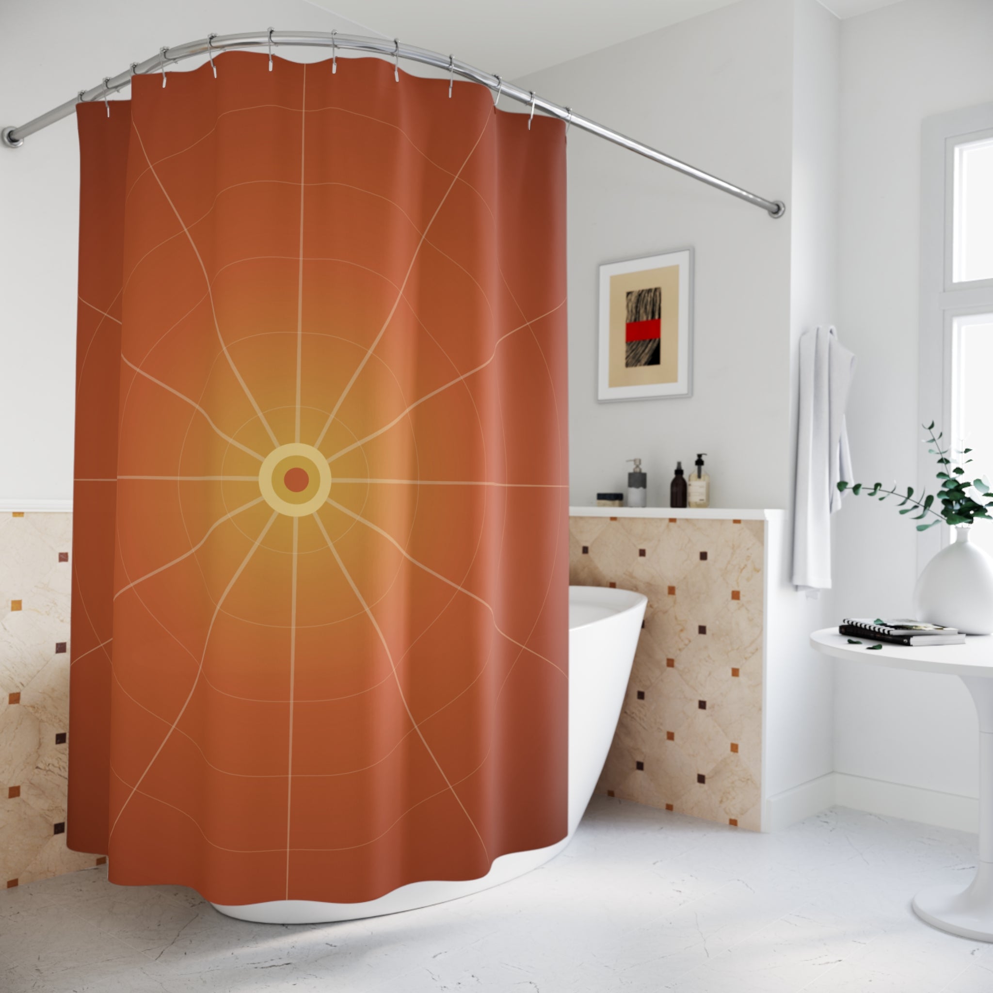 70s Disco Radial Shower Curtain