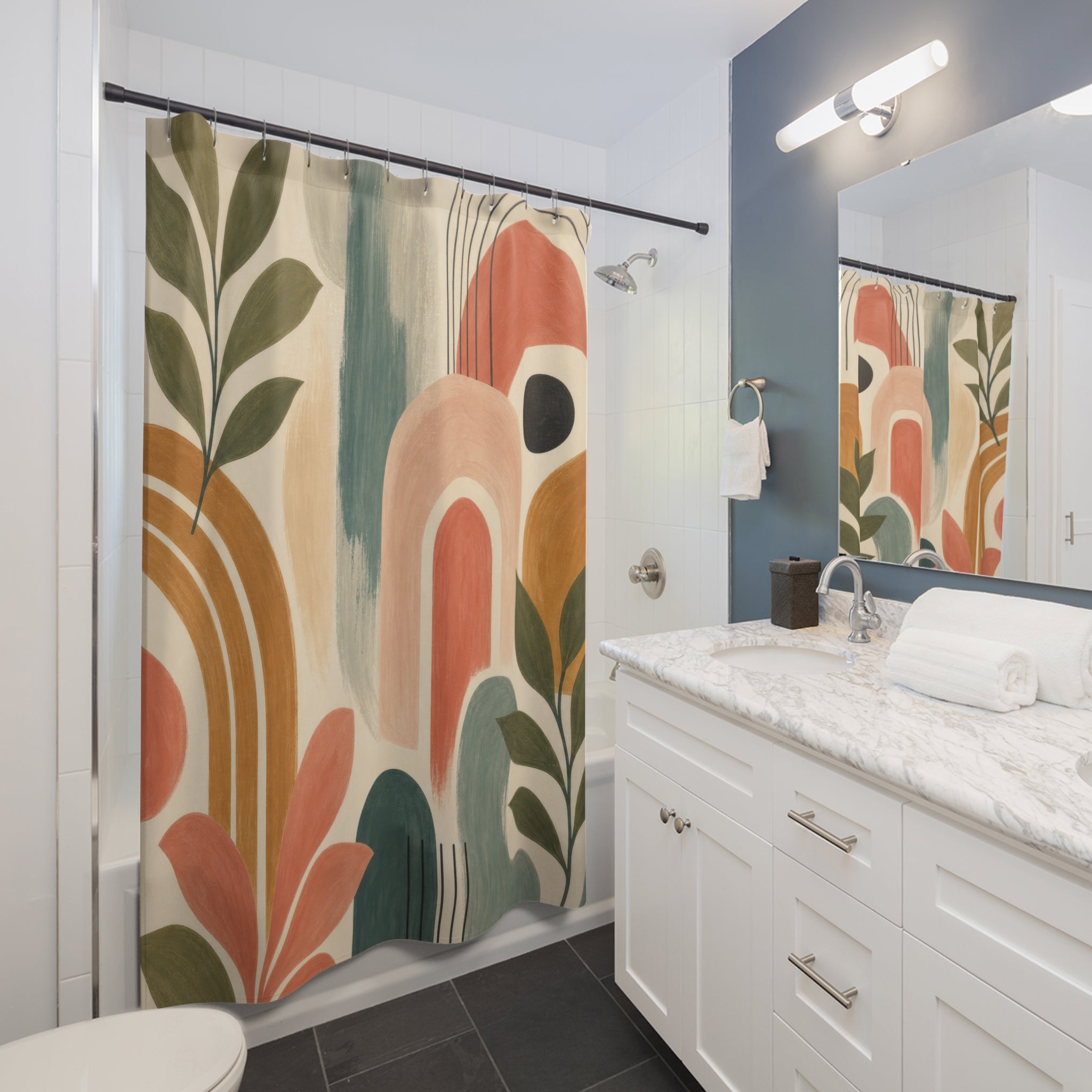 Mid Century Retro Shower Curtain