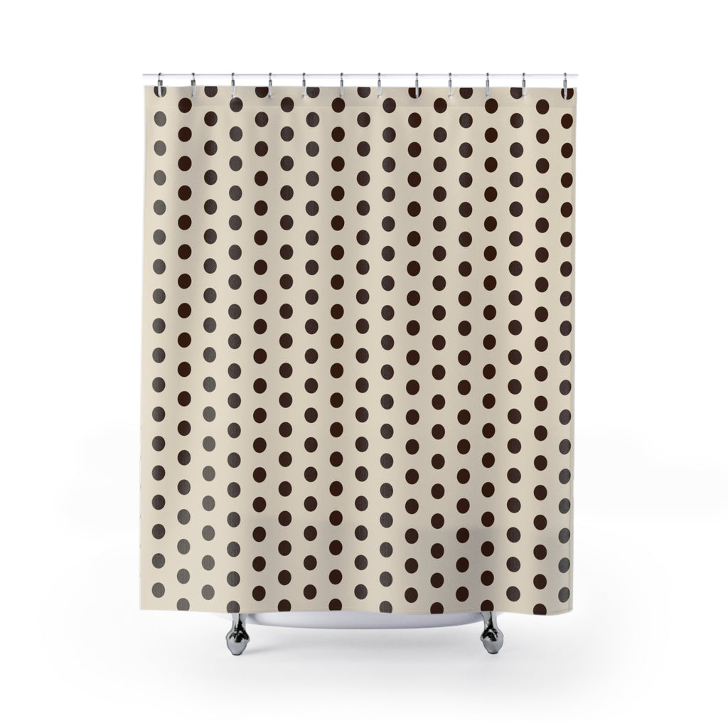 Oversized Chocolate Polka Dot Shower Curtain
