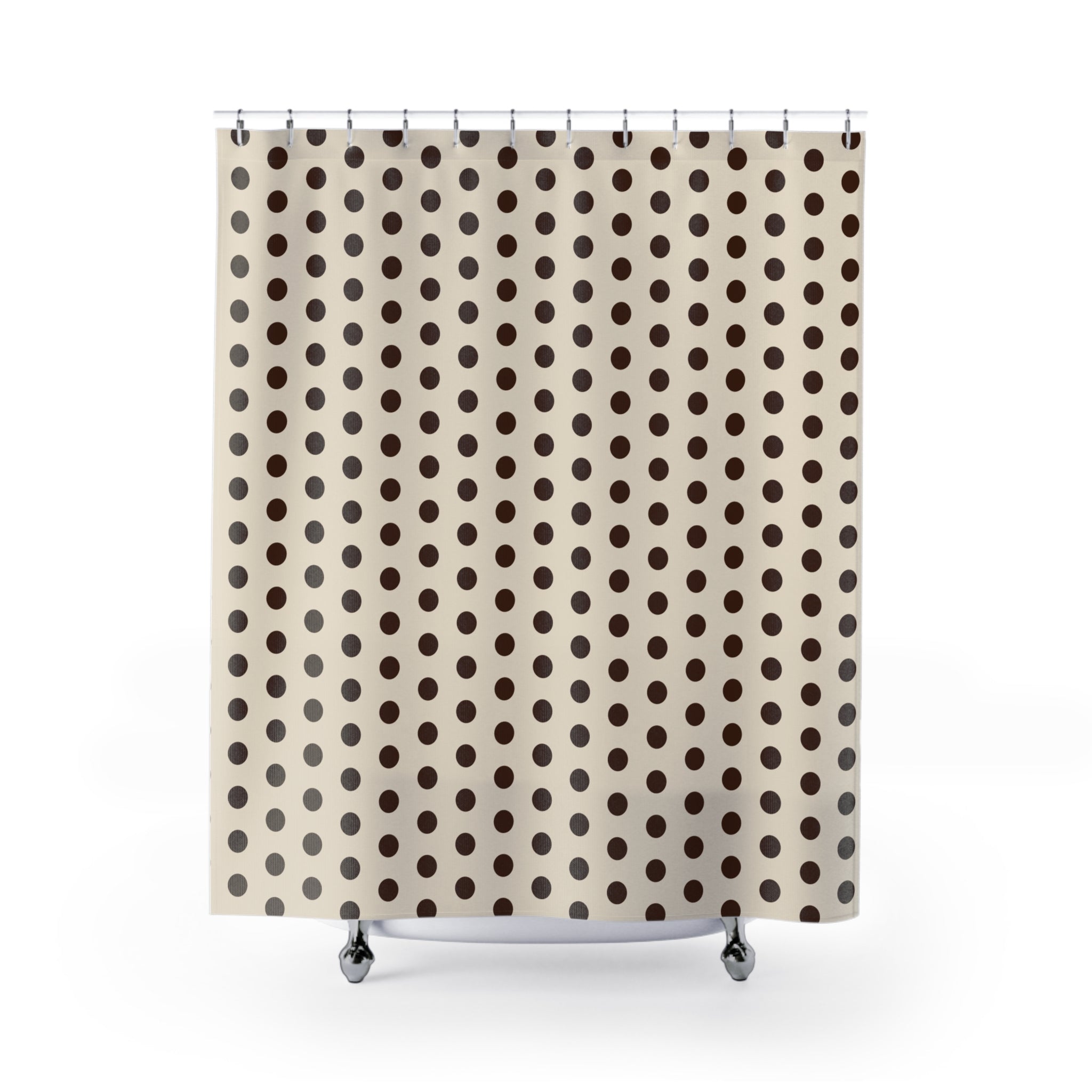 Oversized Chocolate Polka Dot Shower Curtain