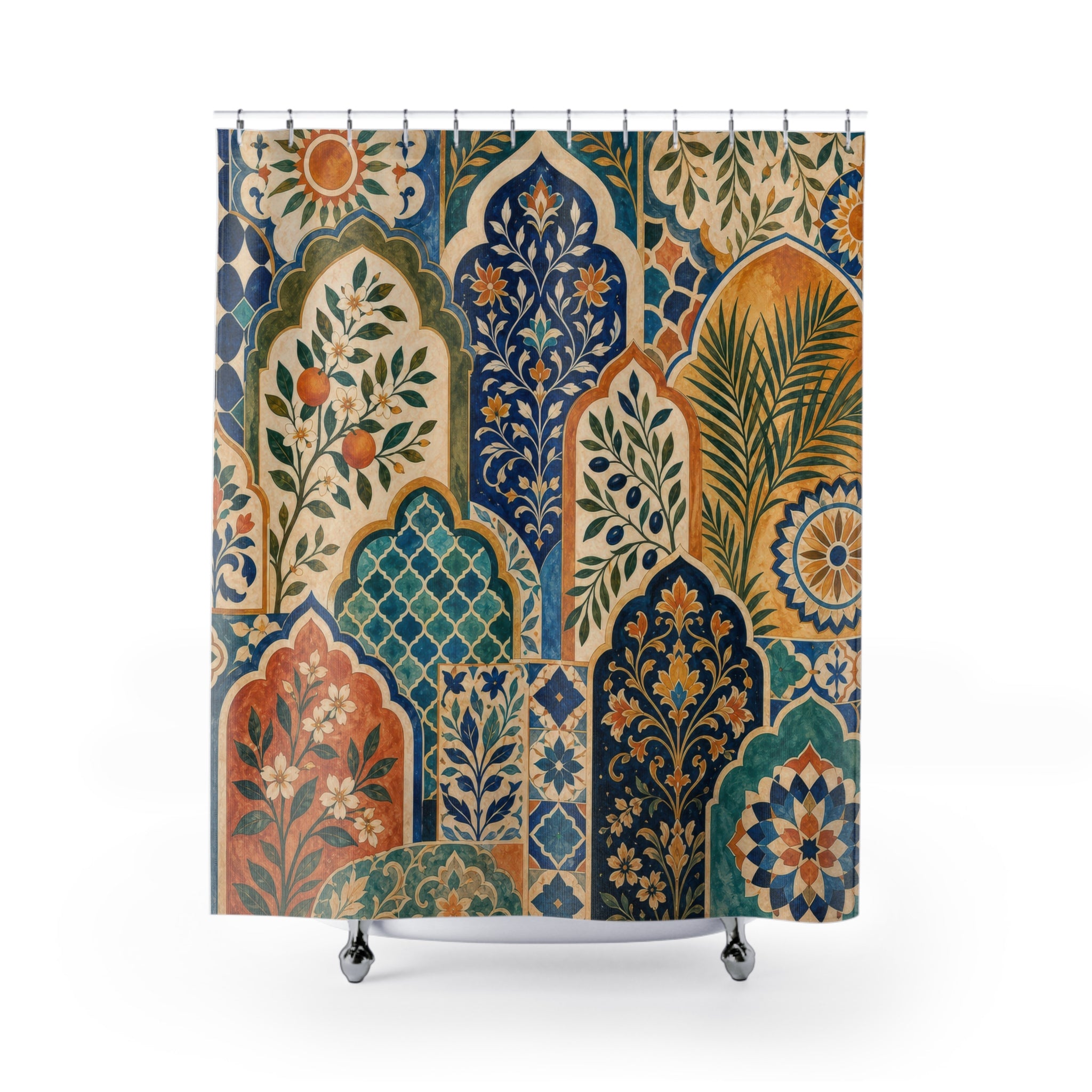 Moorish Botanical Mosaic Shower Curtain