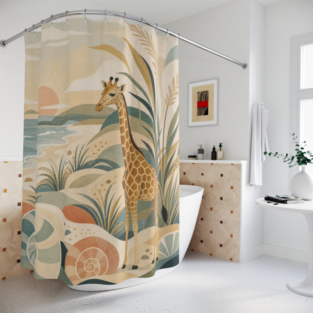 Coastal Safari Animal Scene Shower Curtain