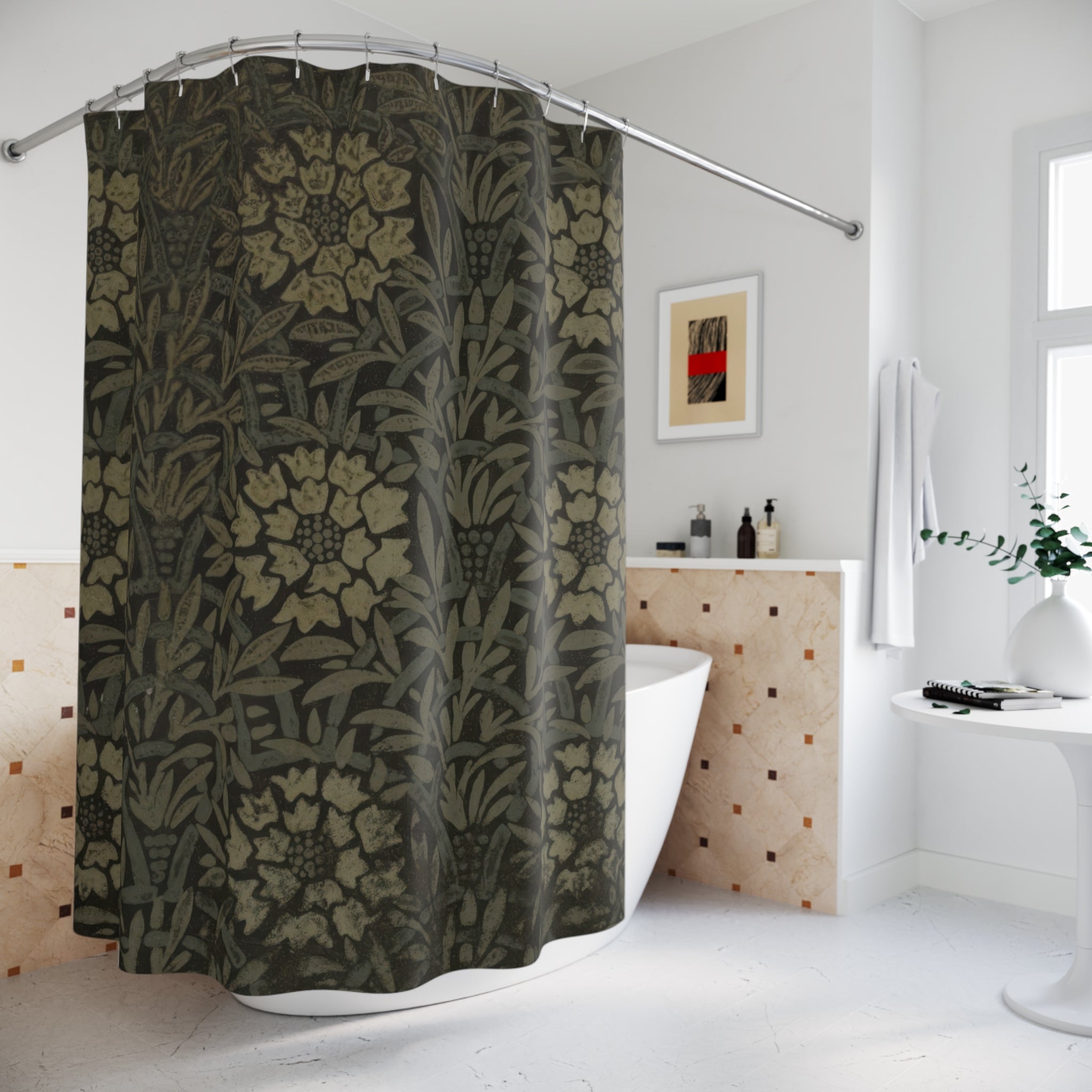 Morris Marigold Shower Curtain – 1875 Olive Green