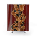 Clay Red Giraffe Cell Shower Curtain
