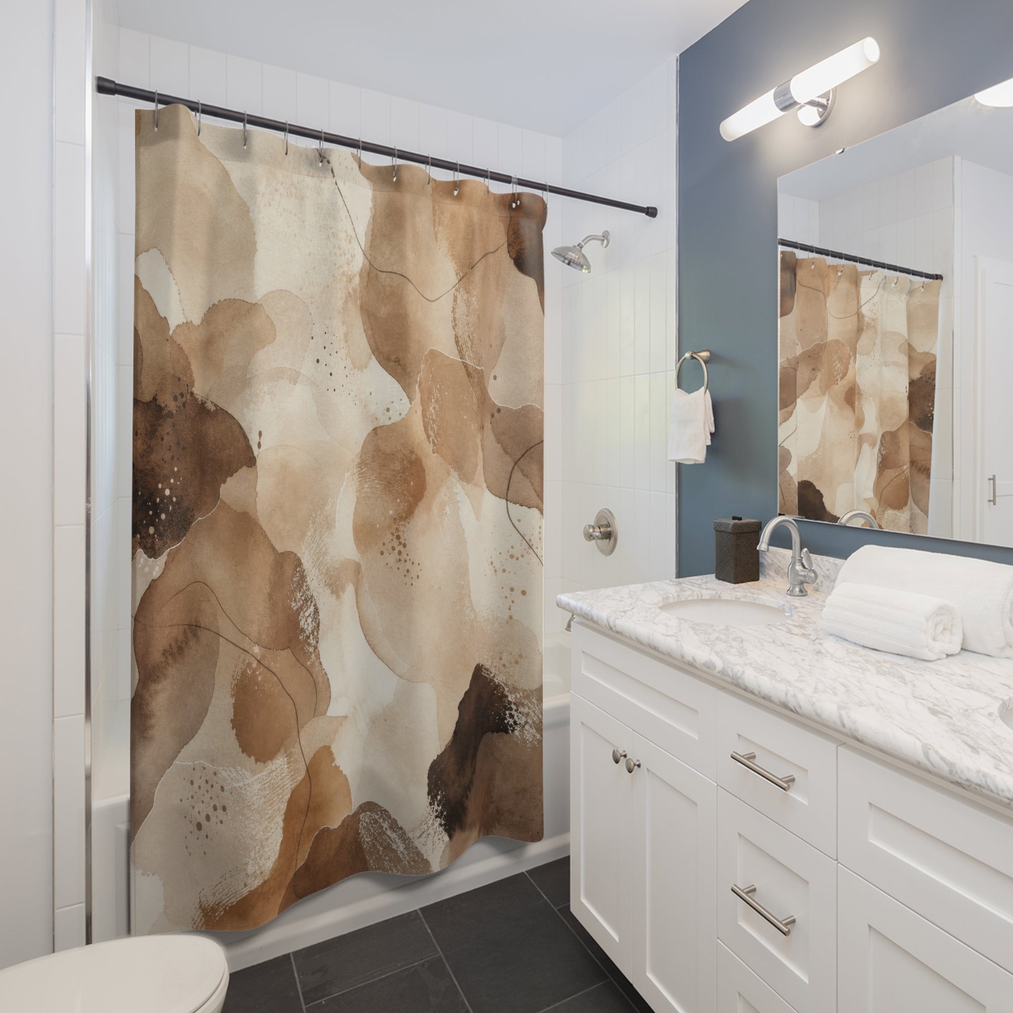 Abstract Watercolor Stone Shower Curtain