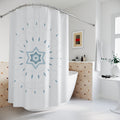 Ice Blue Mandala Shower Curtain – Snowflake Crystal