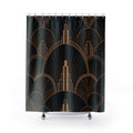 Black Brown Geometric Art Deco Shower Curtain