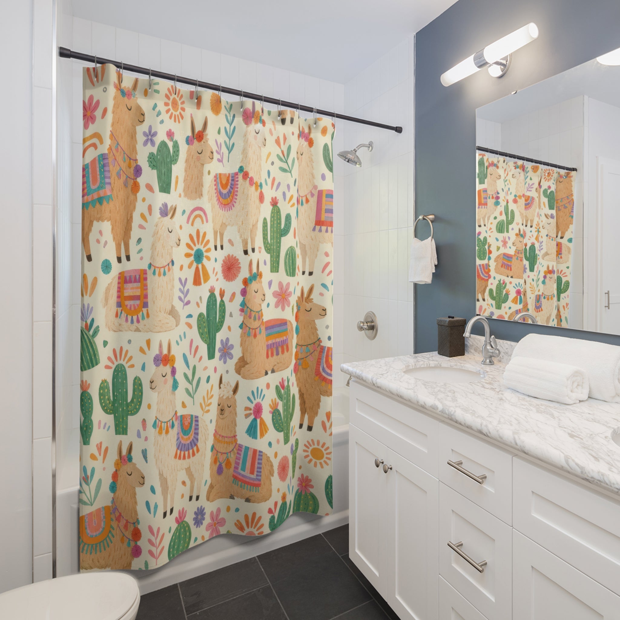 Kids Llama Shower Curtain