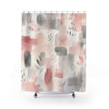 Gray Pink Watercolor Floral Shower Curtain