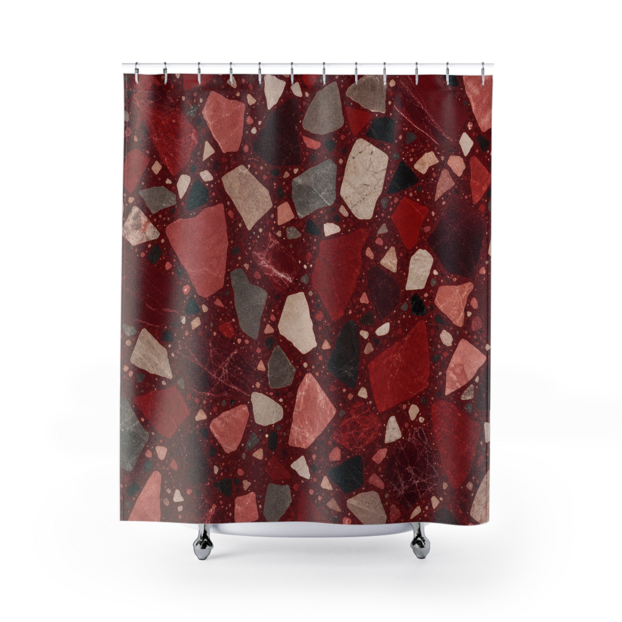 Red Terrazzo Shower Curtain