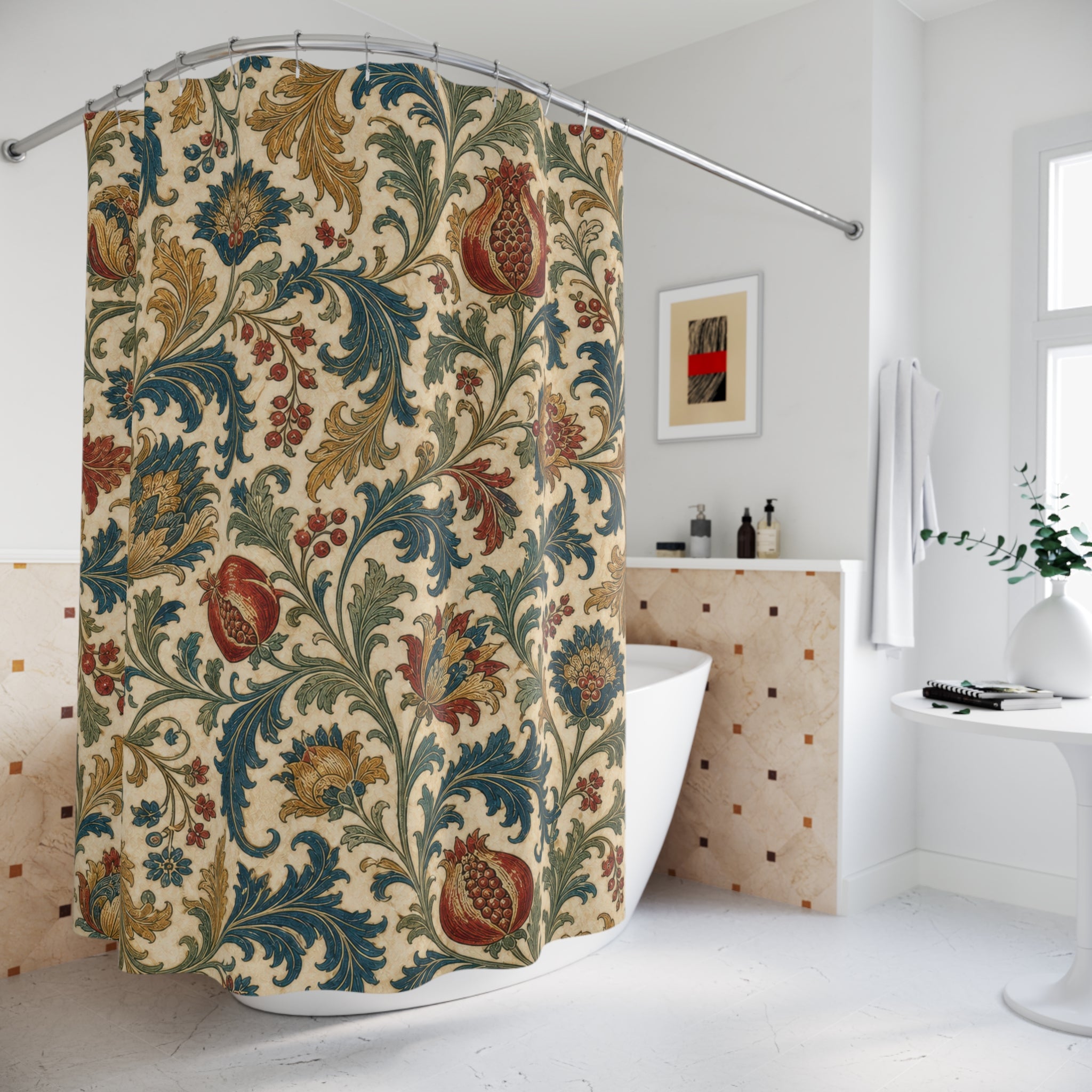 Jacobean Floral Shower Curtain