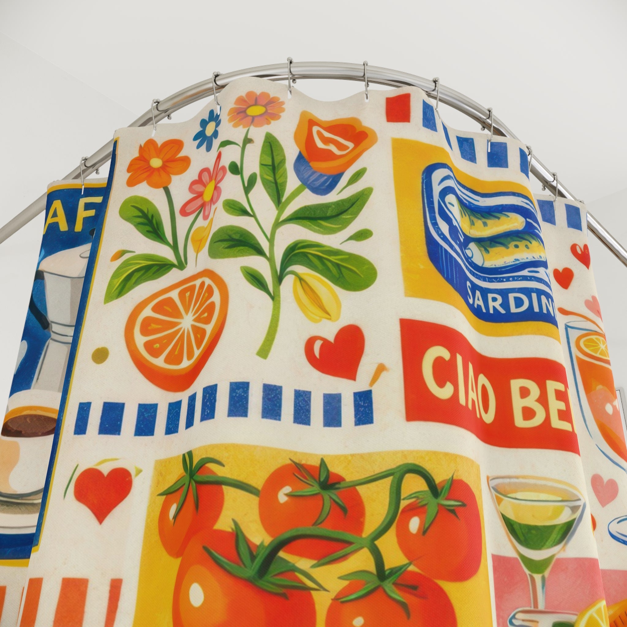 Mediterranean Food Art Shower Curtain