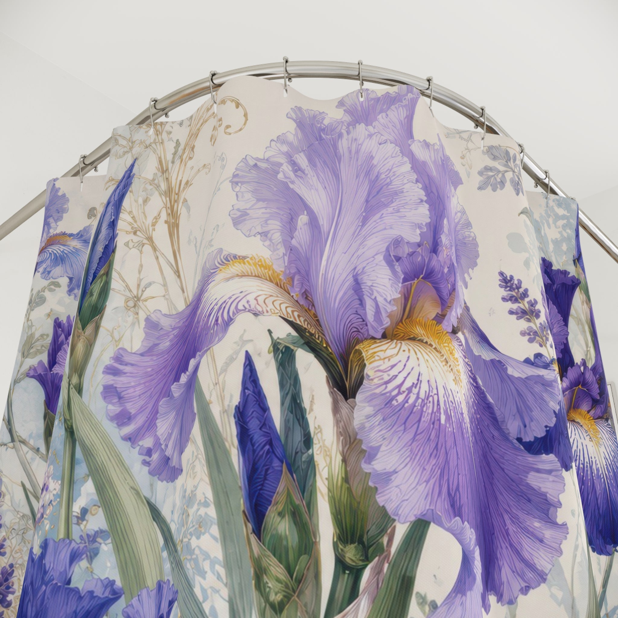 Iris Shower Curtain: Purple Blue Floral