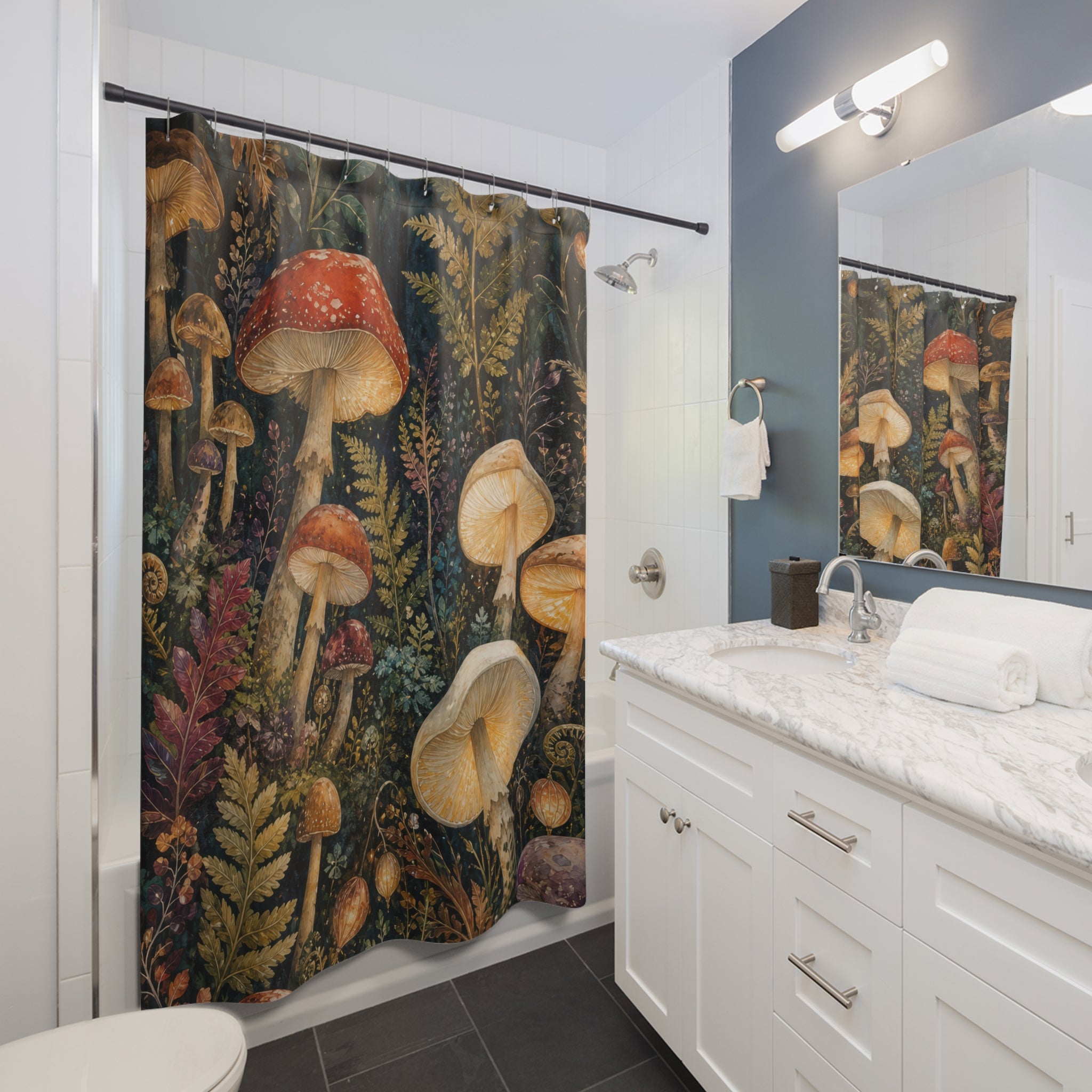 Mushroom Lantern Grove Shower Curtain