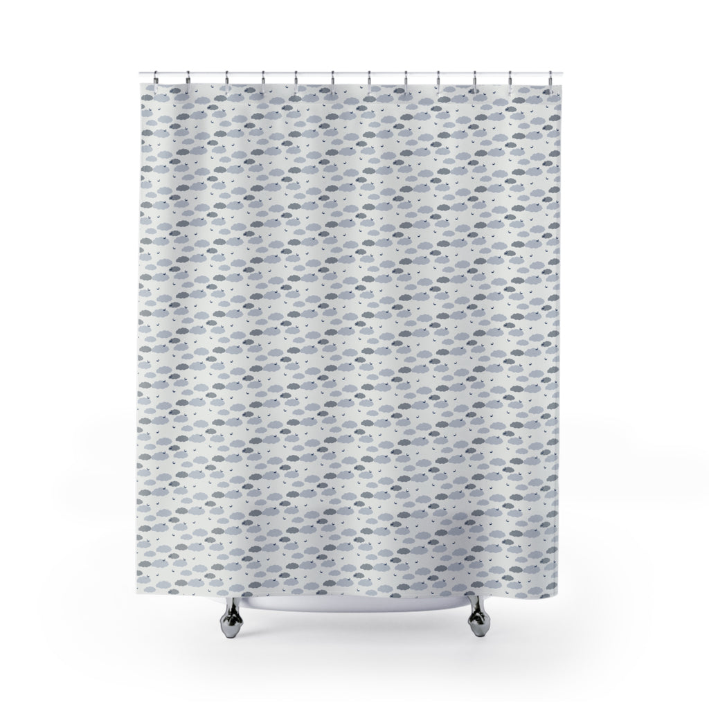 Cloud & Crane Shower Curtain – Chinoiserie Sky