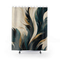 Black Teal Shower Curtain