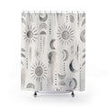 Grey Celestial Moon Sun Shower Curtain