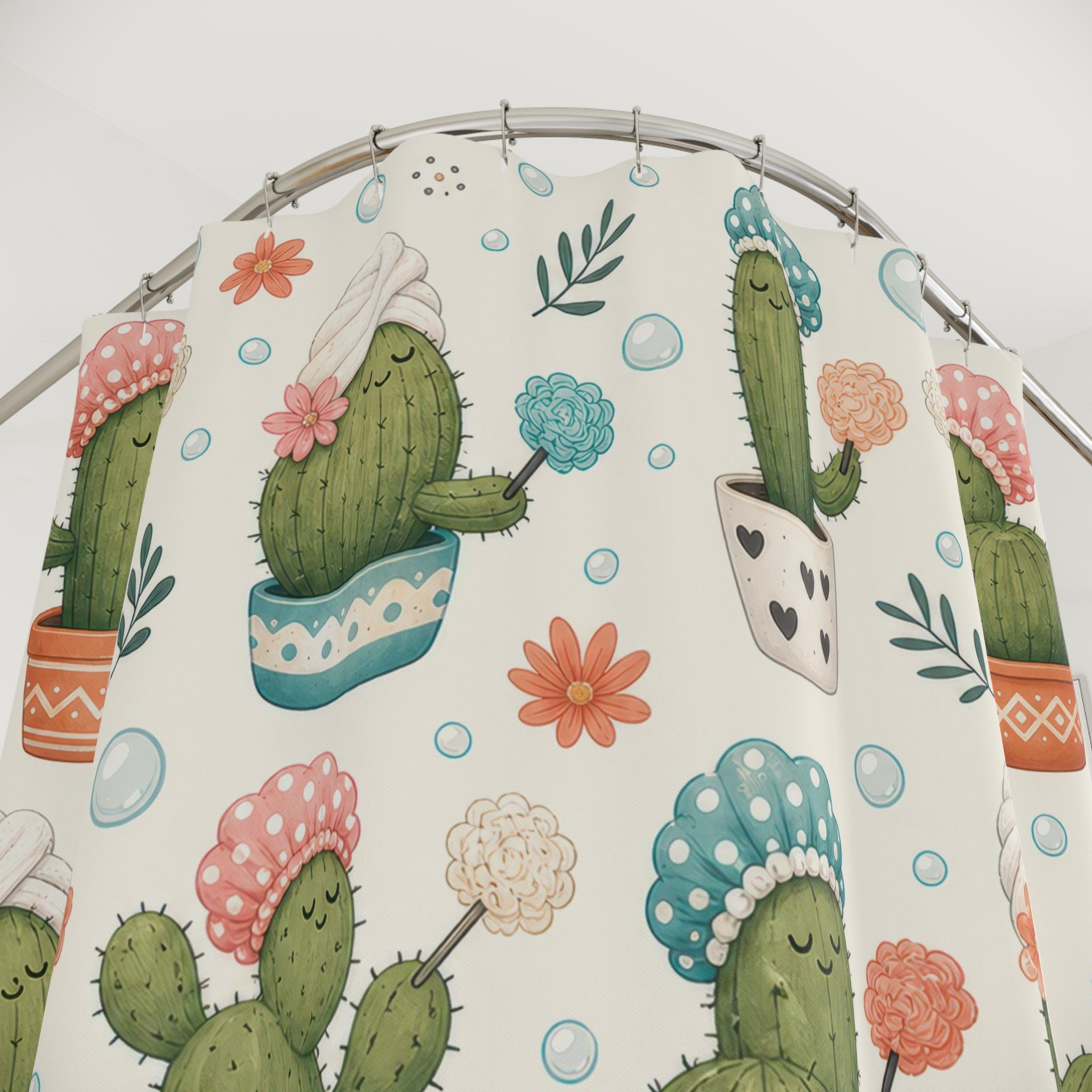 Cactus Shower Cap Shower Curtain