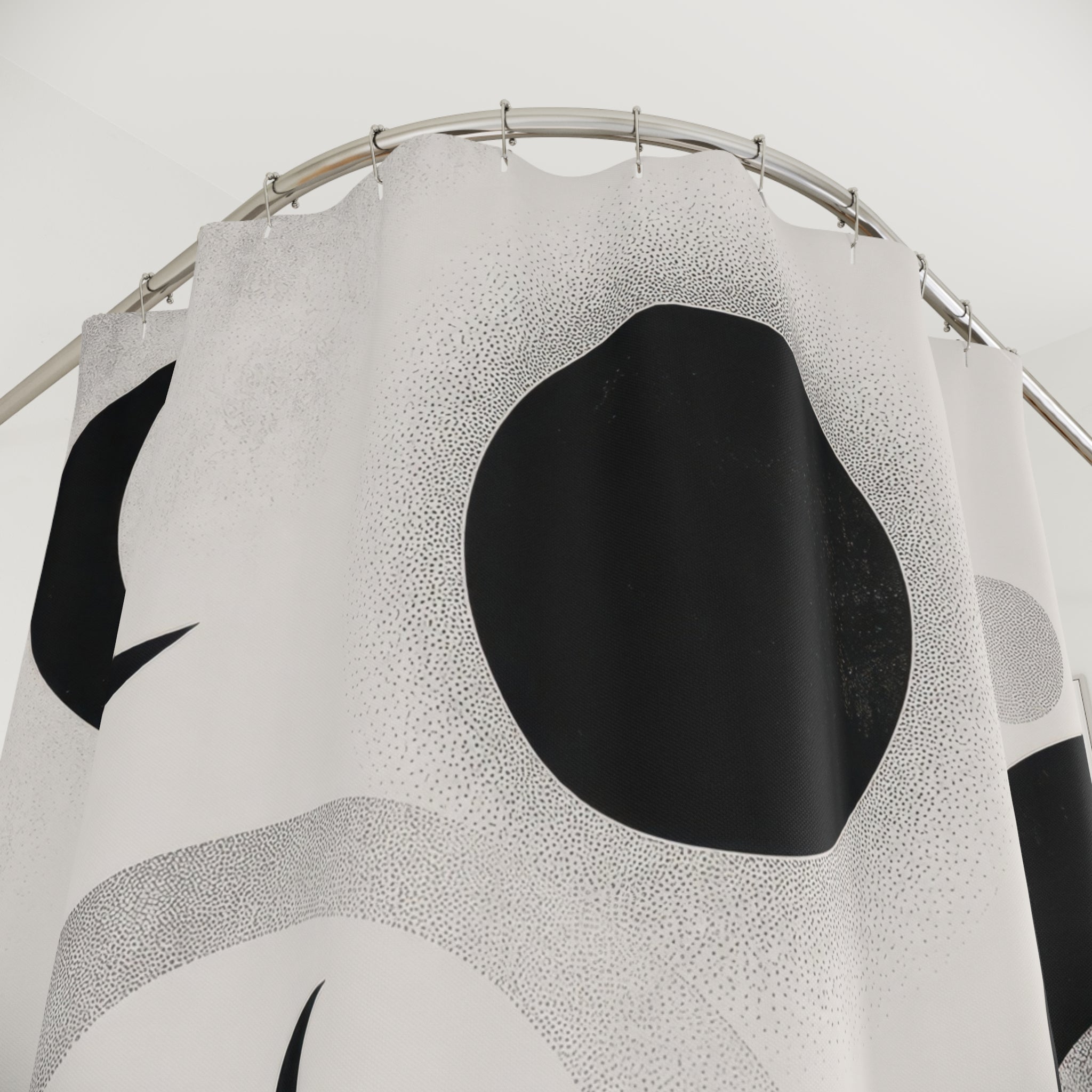 Black White Desert Landscape Shower Curtain