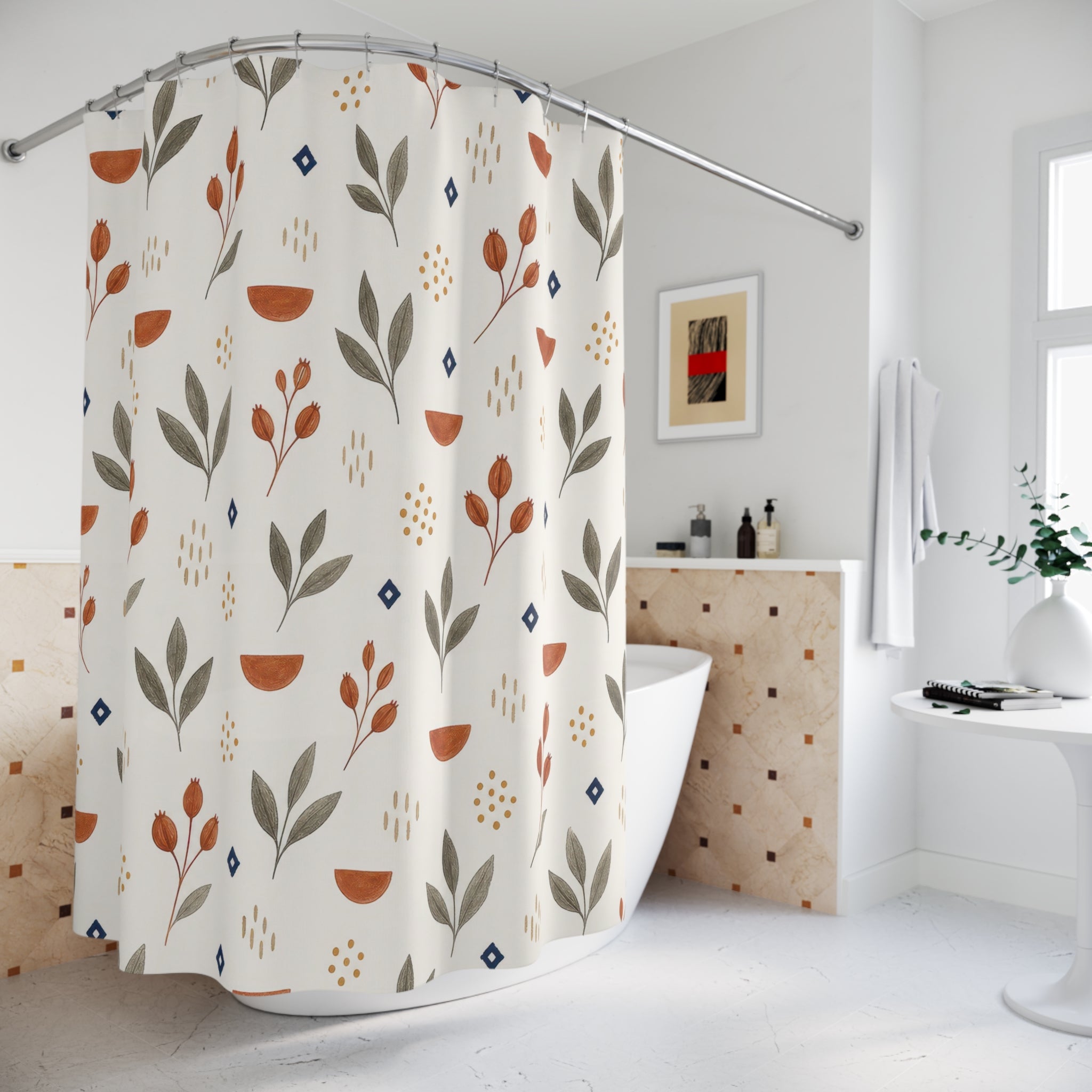 Burnt Orange Terracotta Shower Curtain: Burnt Orange Shower Cu