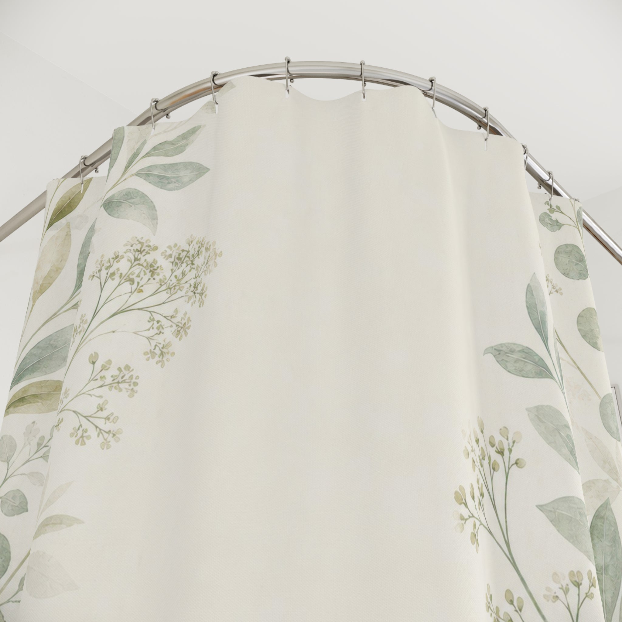Mint Leaf Spray Shower Curtain