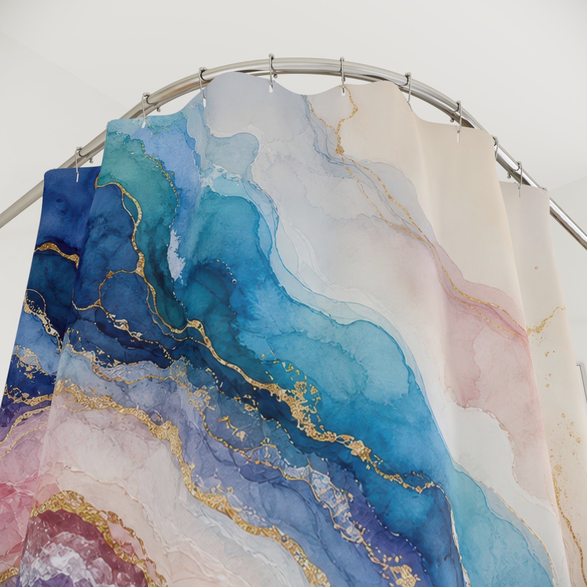 Aurora Geode Abstract Shower Curtain