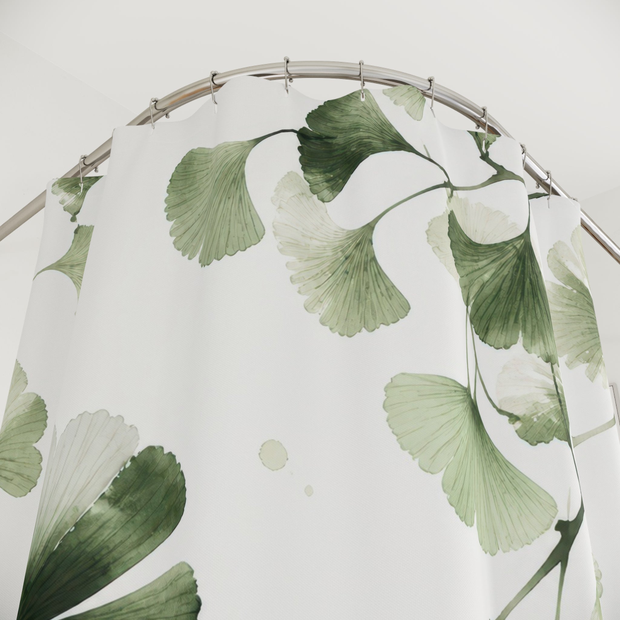 Watercolor Ginkgo Leaf Shower Curtain