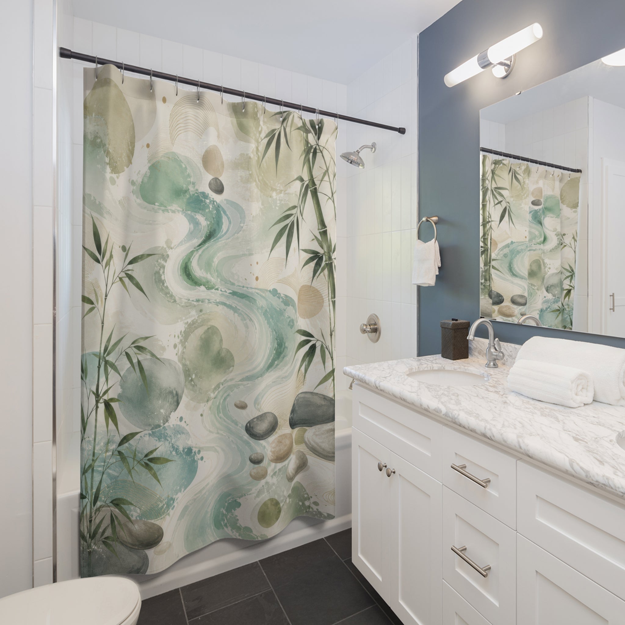 Painterly Feng Shui Shower Curtain