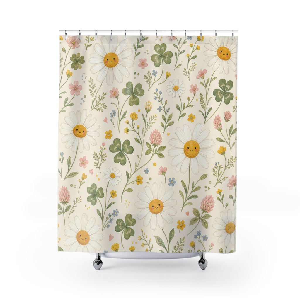 Yellow Daisy Flower Shower Curtain