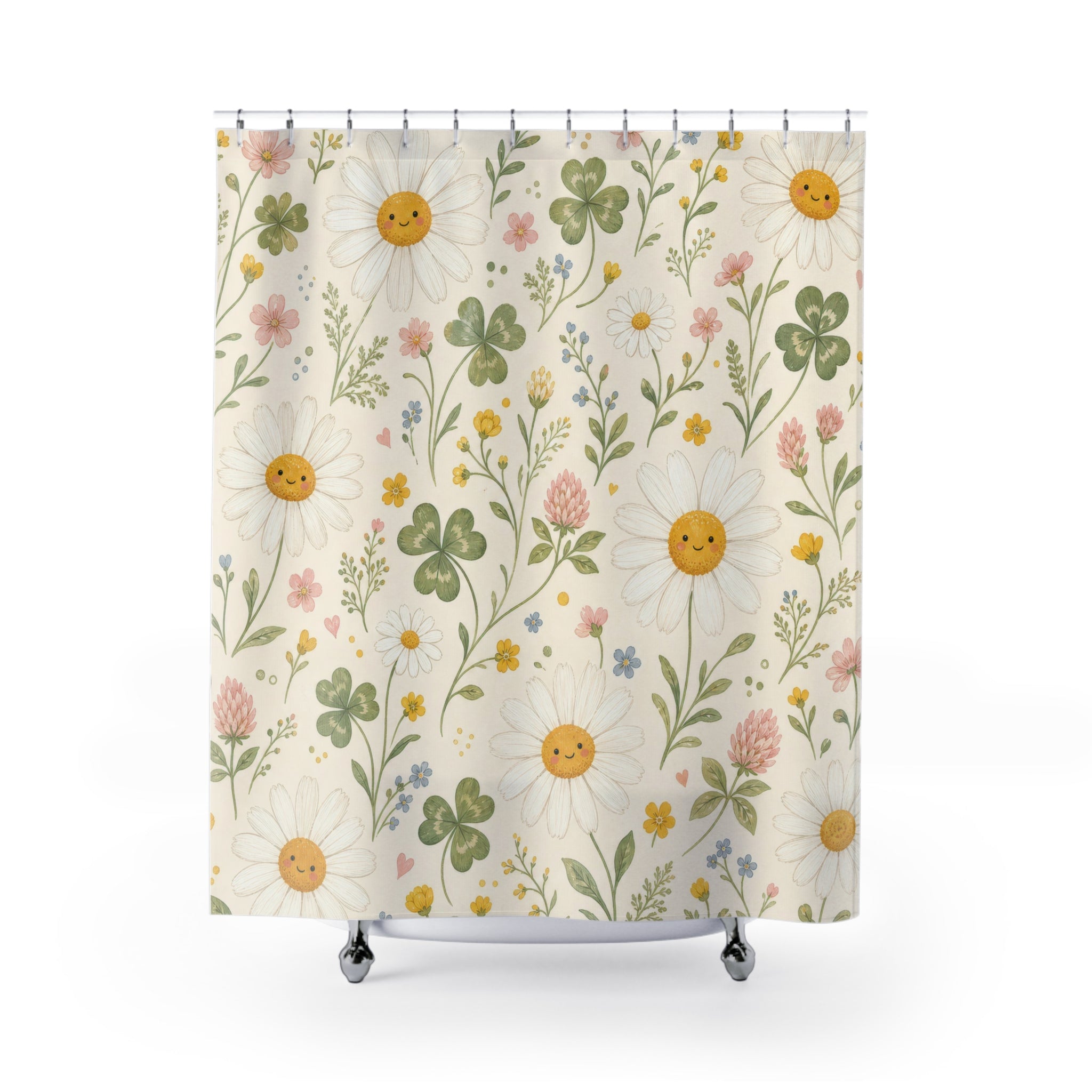 Yellow Daisy Flower Shower Curtain