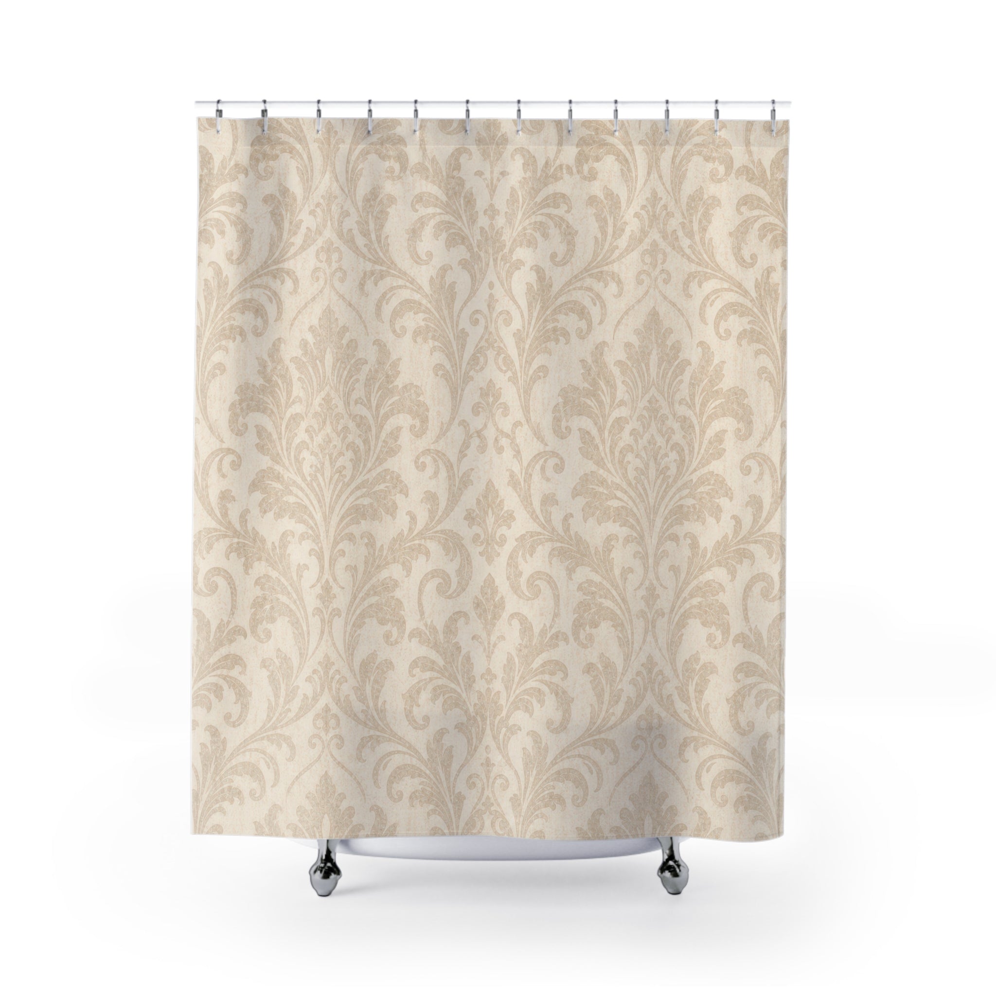 Soft Damask Scroll Shower Curtain