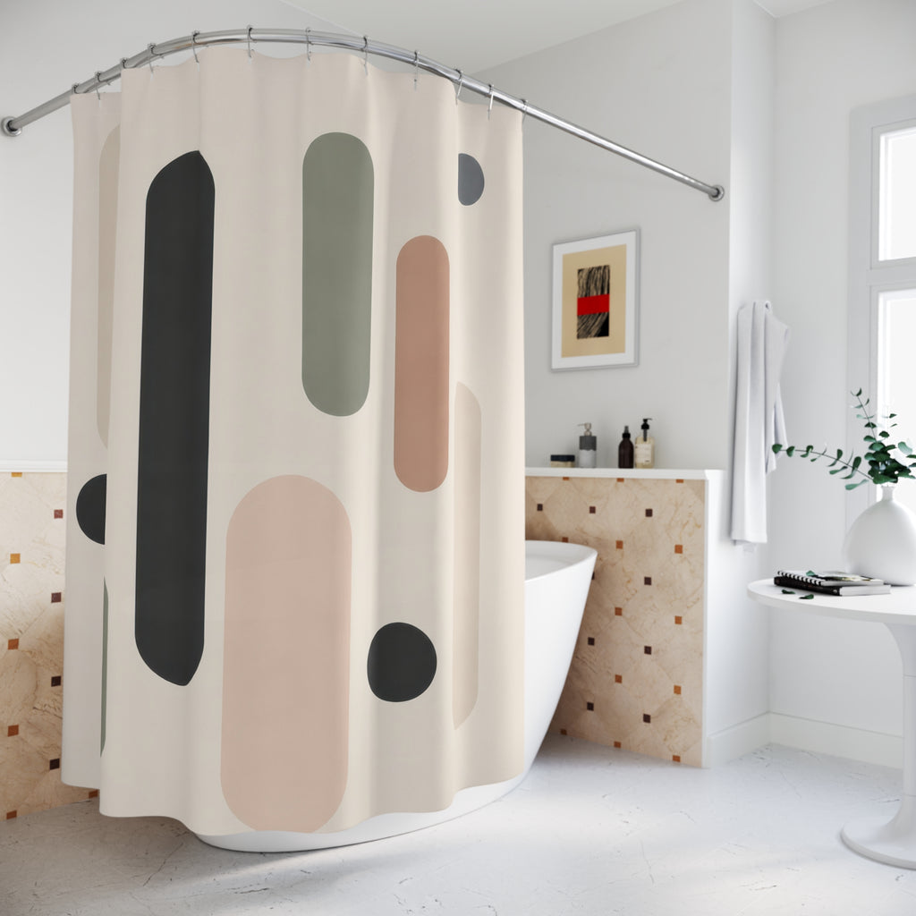Rounded Pill Shape Shower Curtain