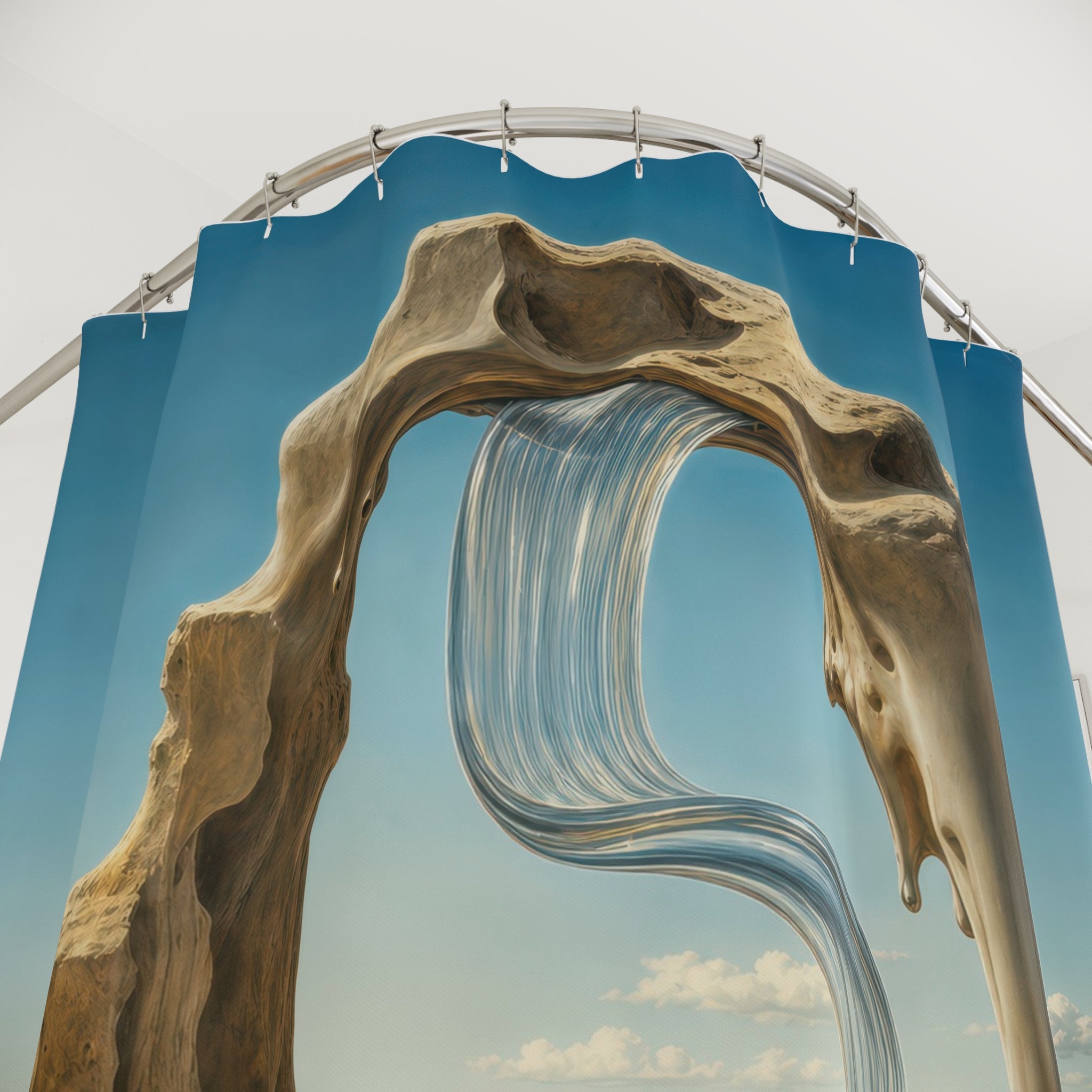 Desert Arch Waterfall Print Shower Curtain