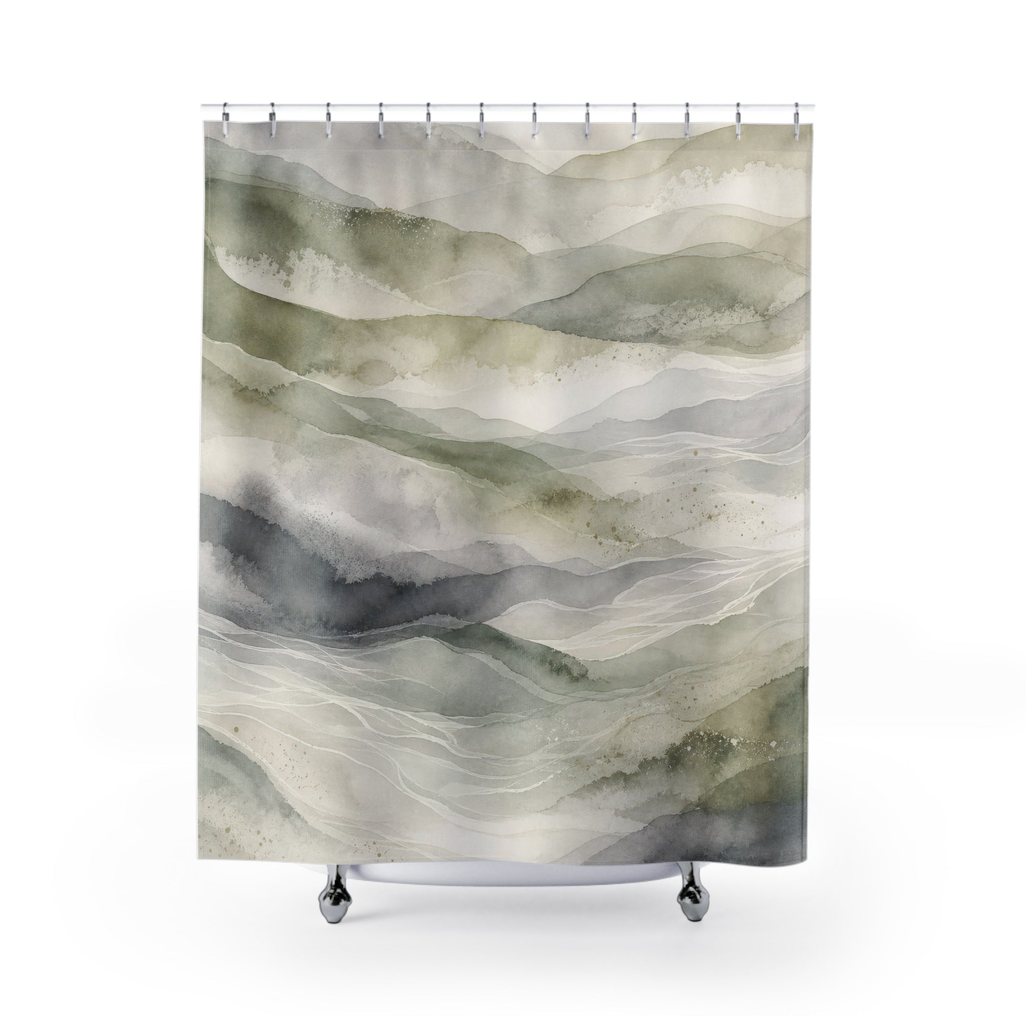 Green Landscape Shower Curtain