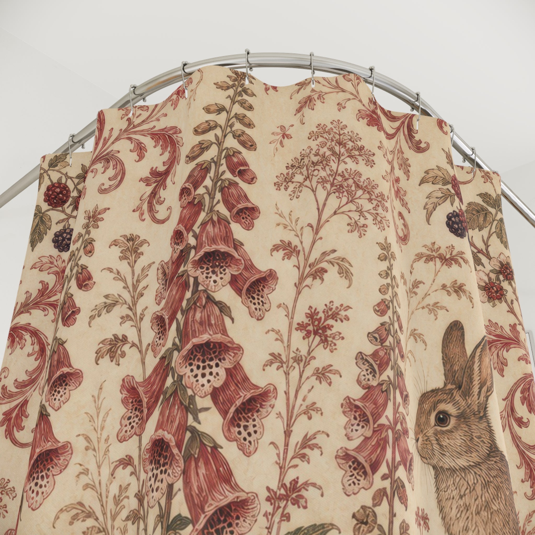 Rabbit Toile Shower Curtain
