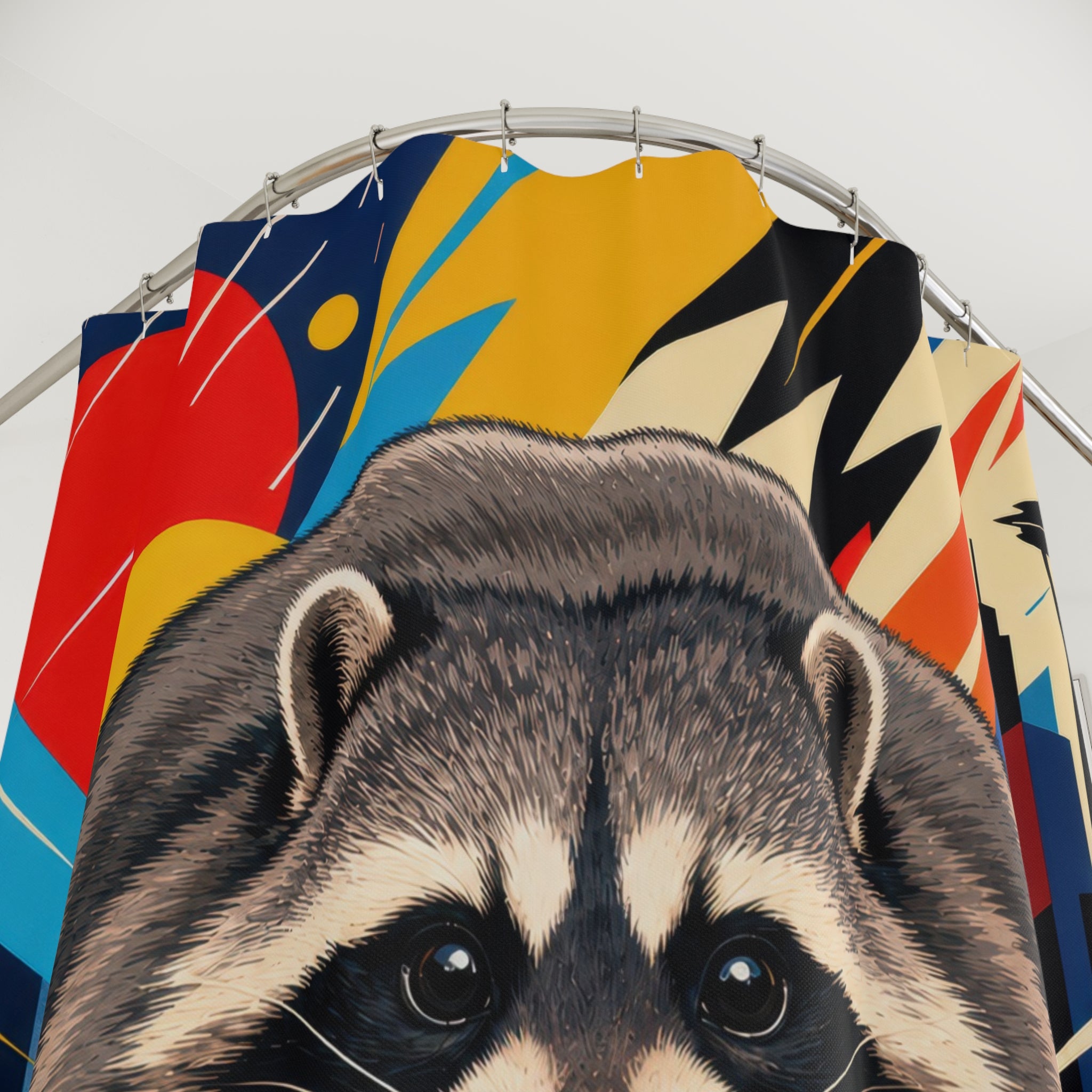 Jimothy Raccoon Pop Art Sprint Shower Curtain