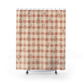Red Gingham Floral Country Shower Curtain