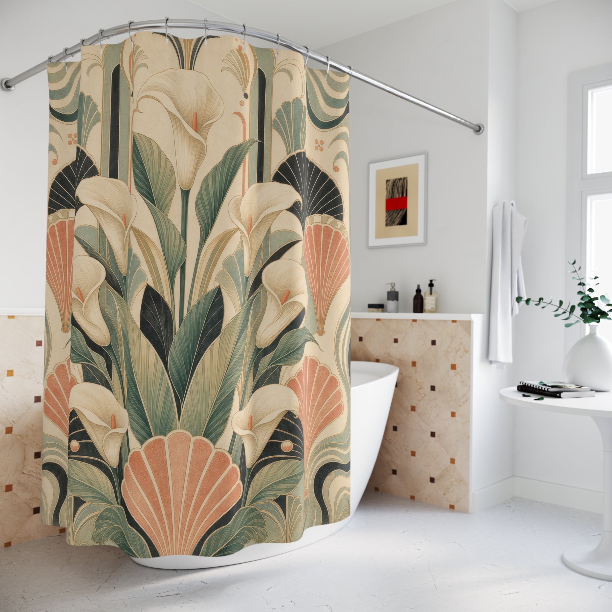 Art Deco Lily Shower Curtain