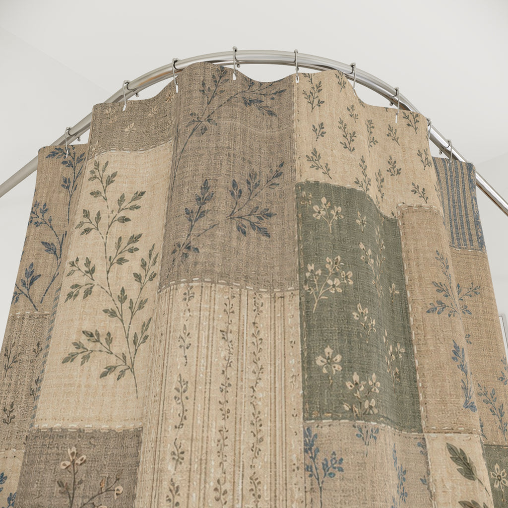 Rustic Patchwork Farmhouse Shower Curtain