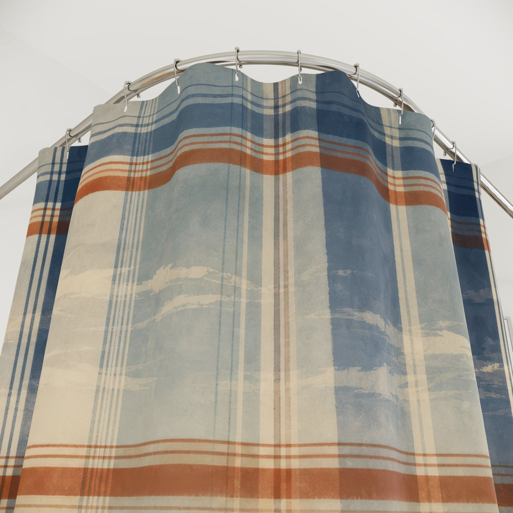 Coastal Regatta Plaid Shower Curtain
