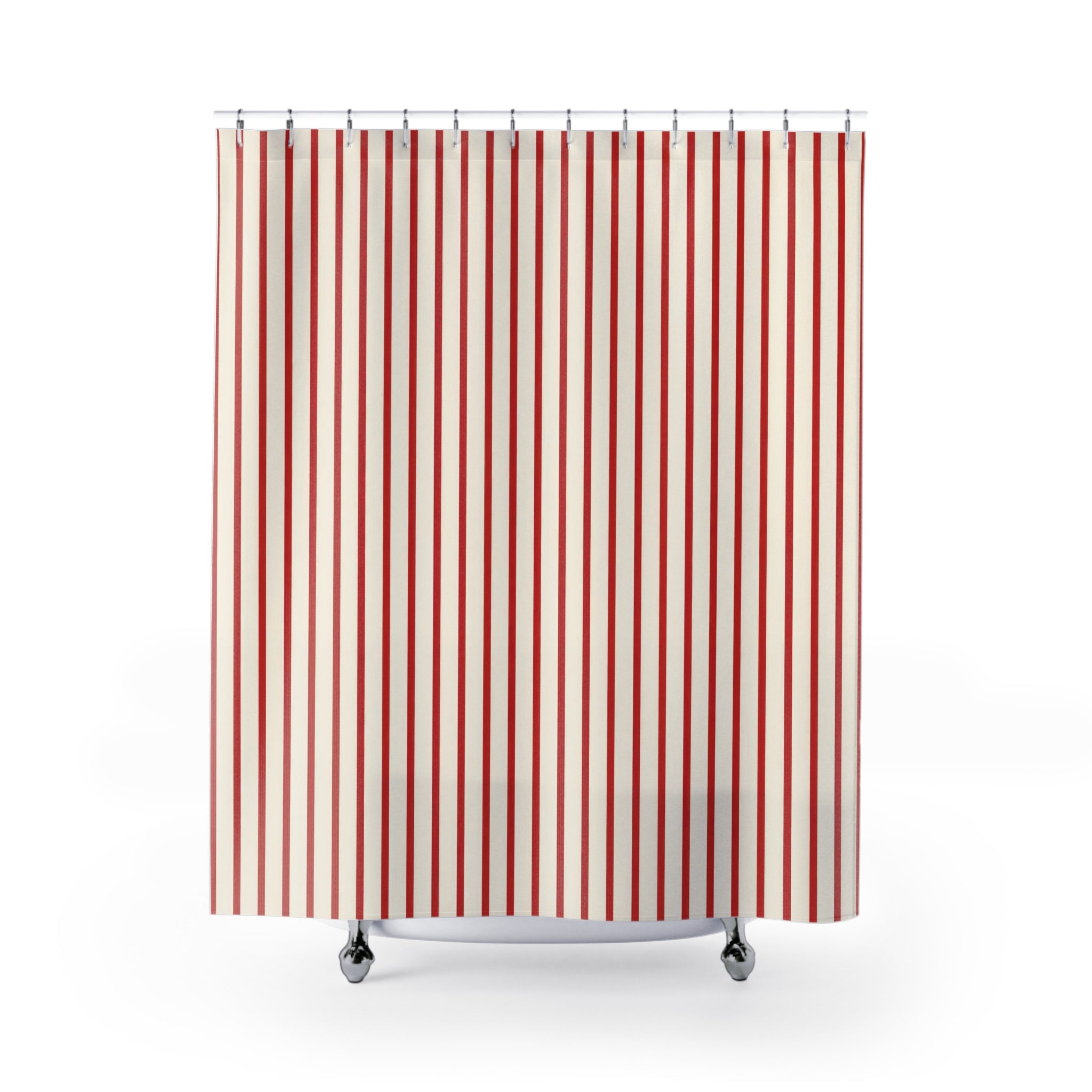 Red White Candy Stripe Moderne Shower Curtain