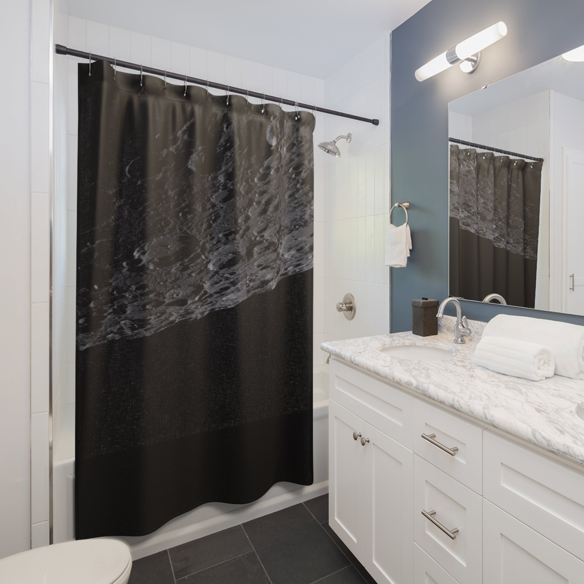 Moon Shower Curtain: Lunar Surface Photo