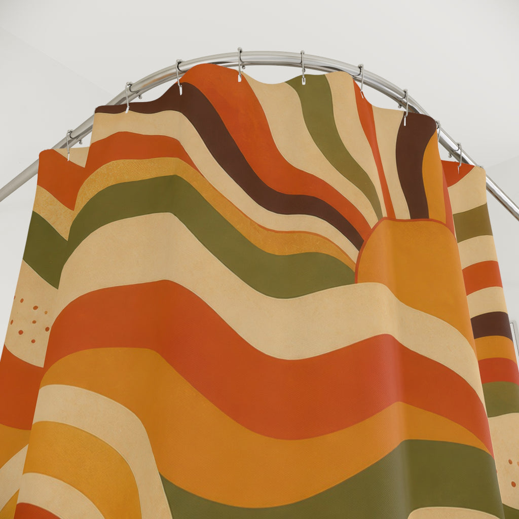 Groovy Sun Wave Shower Curtain