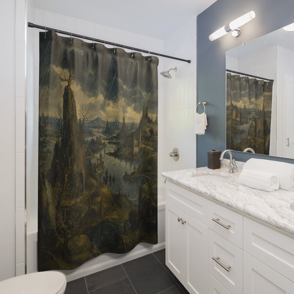 Dark Fantasy Storm Landscape Shower Curtain