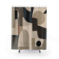 Neutral Geometric Collage Shower Curtain