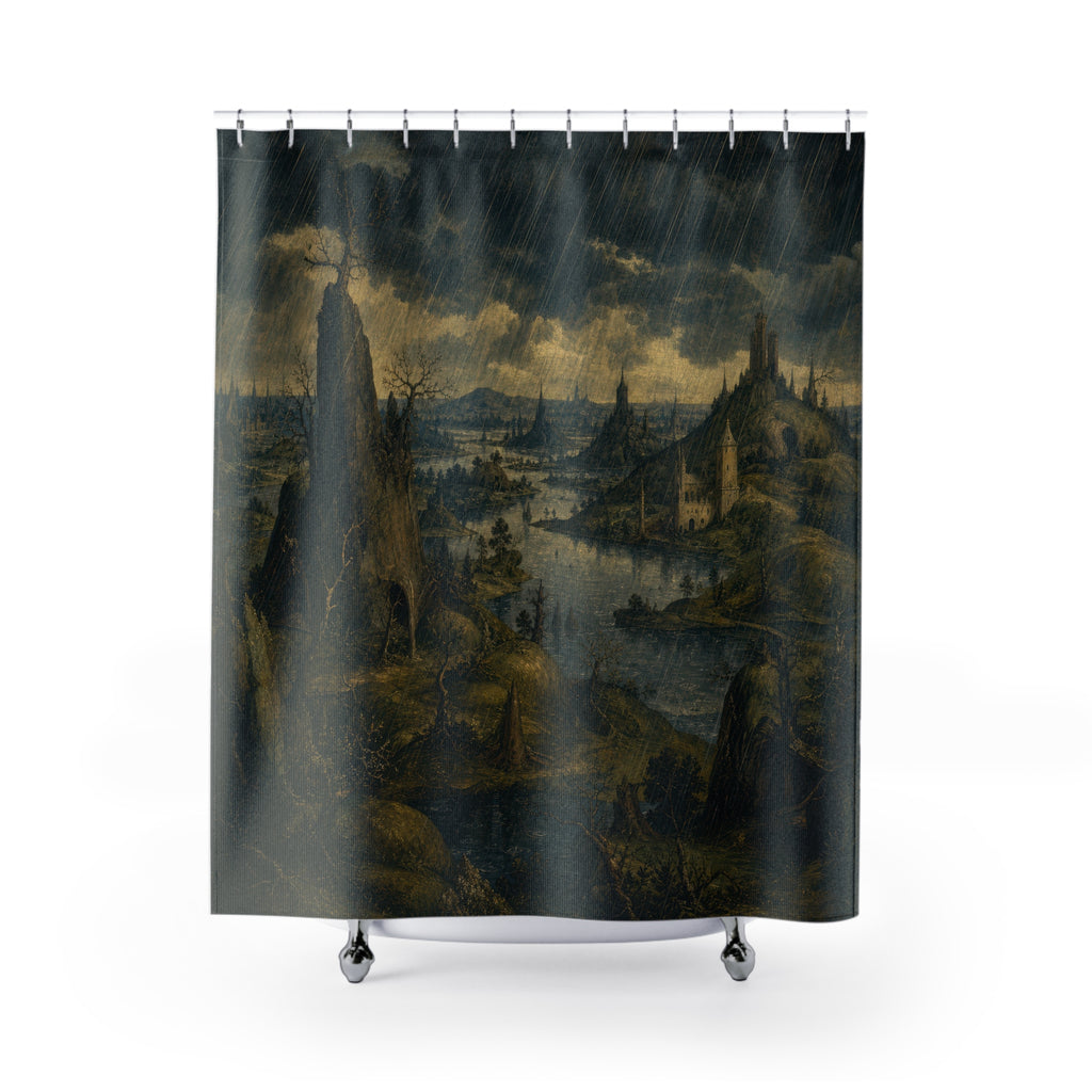 Dark Fantasy Storm Landscape Shower Curtain