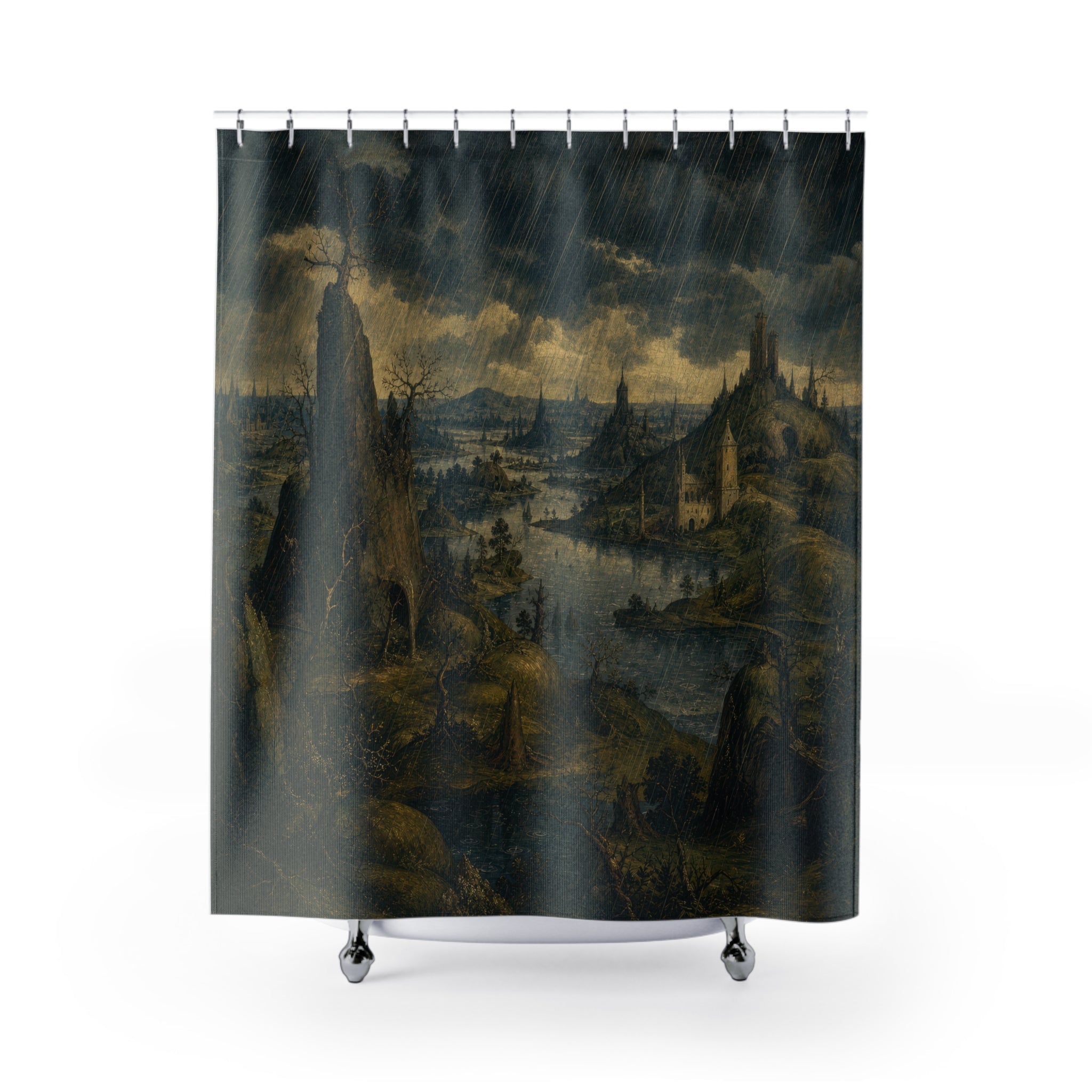 Dark Fantasy Storm Landscape Shower Curtain