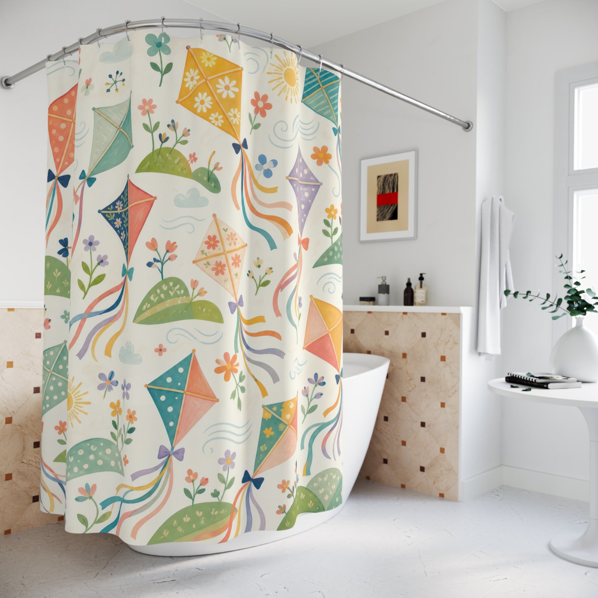Kids Kite Shower Curtain