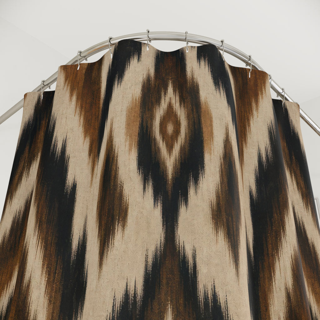 Black Brown Diamond Shower Curtain