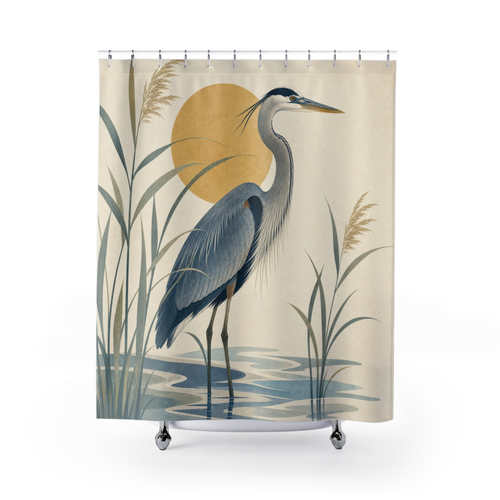 Bird Heron Shower Curtain